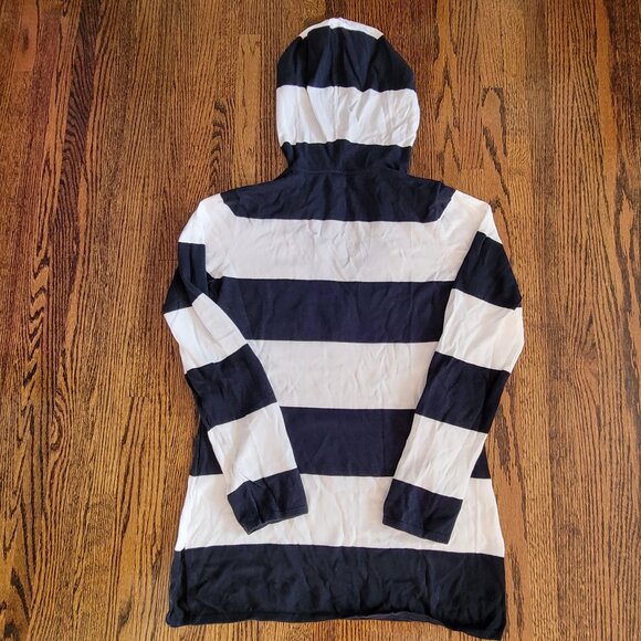 GAP Striped Hoodie Navy Blue White Women's Size M Lightweight - Picture 9 of 12
